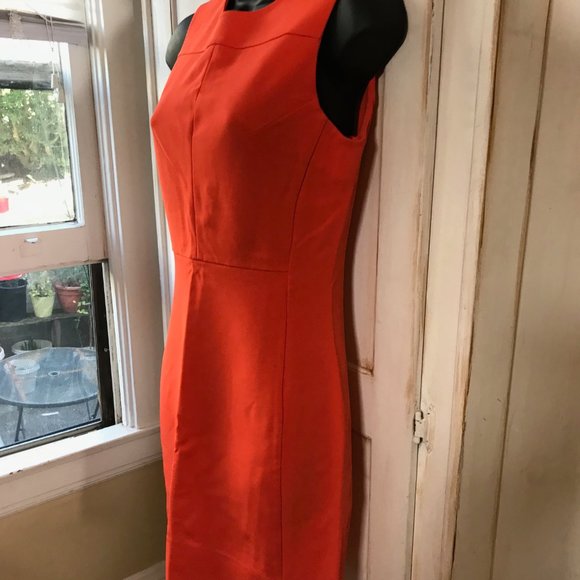 Diane Von Furstenberg Dress 4 red orange sleeveles - Picture 2 of 3